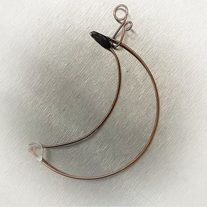 3/$40 Handcrafted Ant Copper Half Moon Crystal Pendant Necklace Stevie Inspired